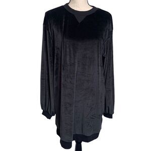 Lovers and Friends Dress Womens XS Zoja Sweatshirt Mini in Black Soft Ribbed Hem